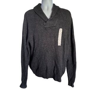 St. John's Bay Dark Gray Shawl Collar Sweater